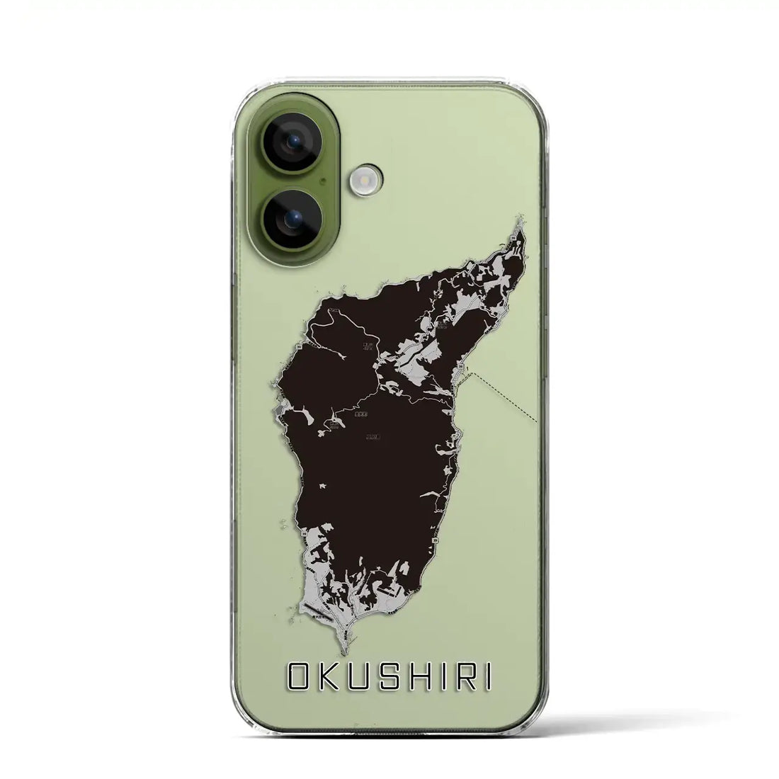 【奥尻（北海道）】地図柄iPhoneケース（クリアタイプ）モノトーン・iPhone 17 Pro Max 用