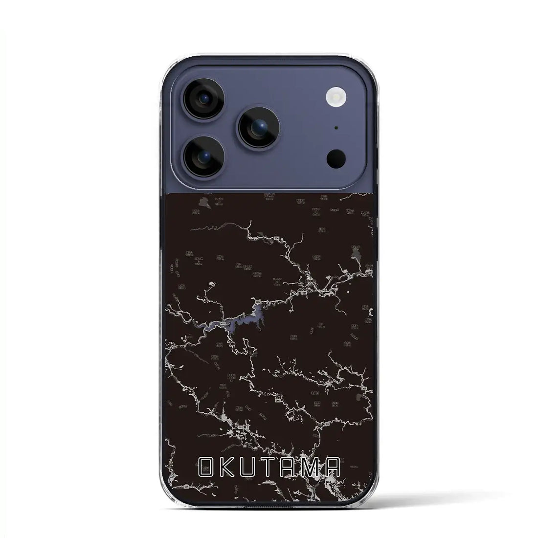 【奥多摩(東京都)】地図柄iPhoneケース(クリアタイプ)モノトーン・iPhone 17 Pro Max 用