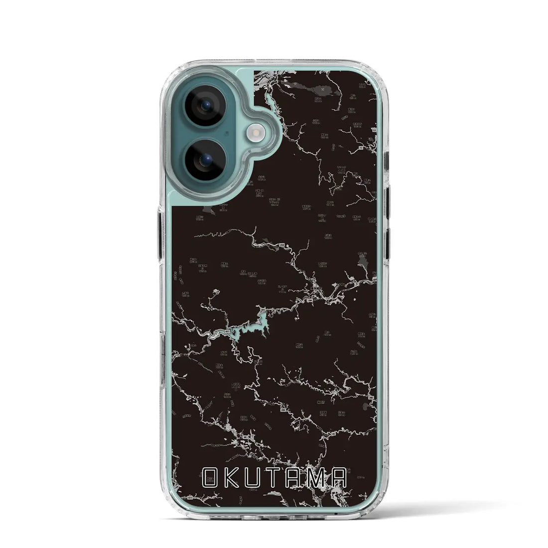 【奥多摩(東京都)】地図柄iPhoneケース(MagSafeタイプ)モノトーン・iPhone 16 Pro 用