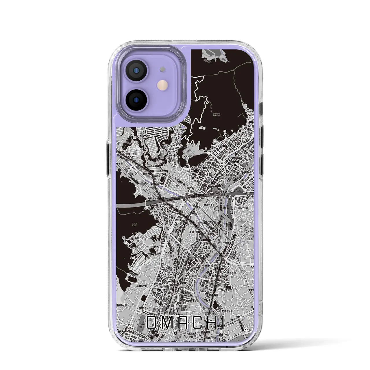 【大町（広島県）】地図柄iPhoneケース（MagSafeタイプ）