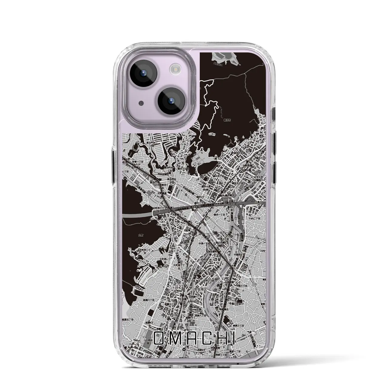 【大町（広島県）】地図柄iPhoneケース（MagSafeタイプ）