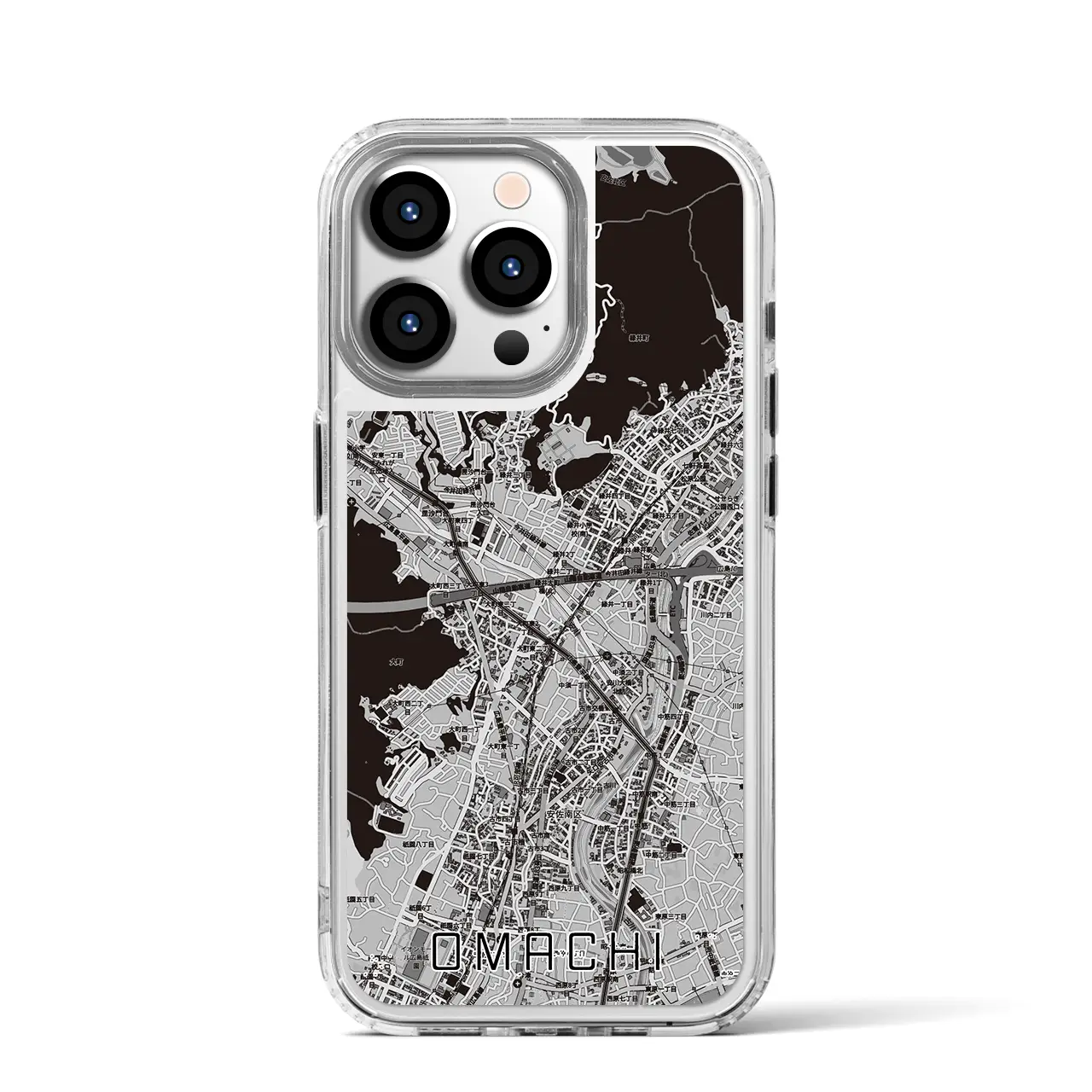 【大町（広島県）】地図柄iPhoneケース（MagSafeタイプ）