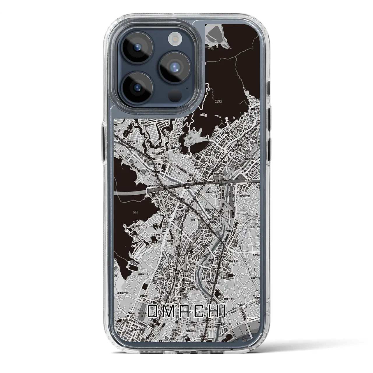 【大町（広島県）】地図柄iPhoneケース（MagSafeタイプ）