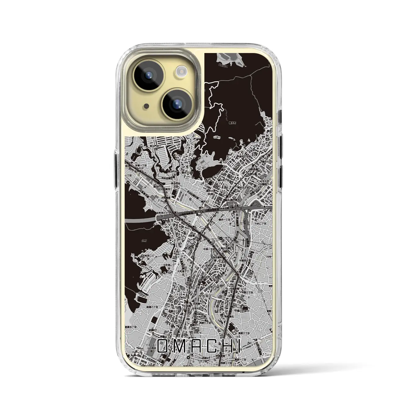 【大町（広島県）】地図柄iPhoneケース（MagSafeタイプ）