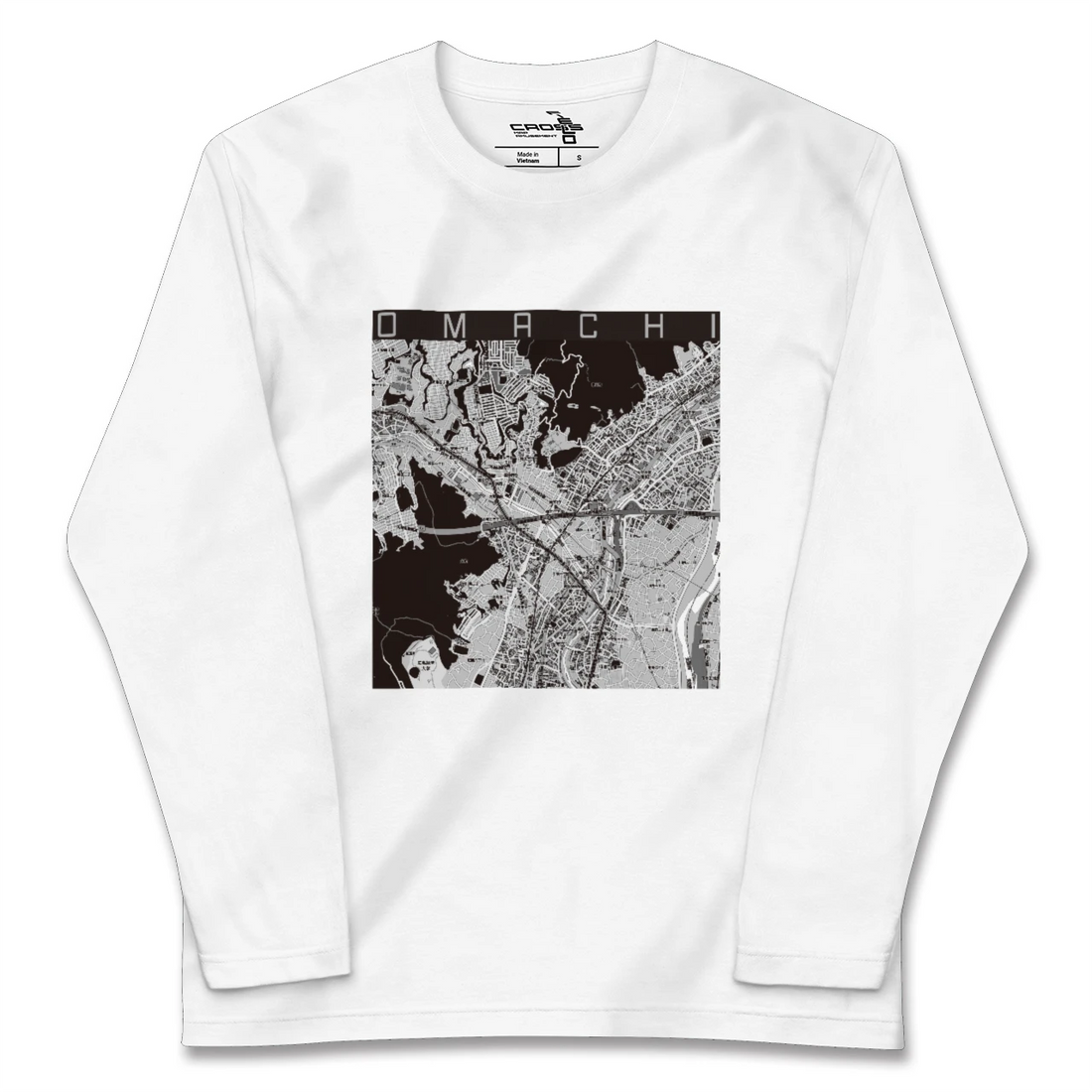 【大町(広島県)(広島県)】地図柄ロングスリーブTシャツ