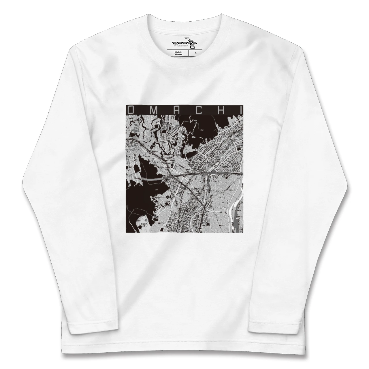 【大町（広島県）（広島県）】地図柄ロングスリーブTシャツ
