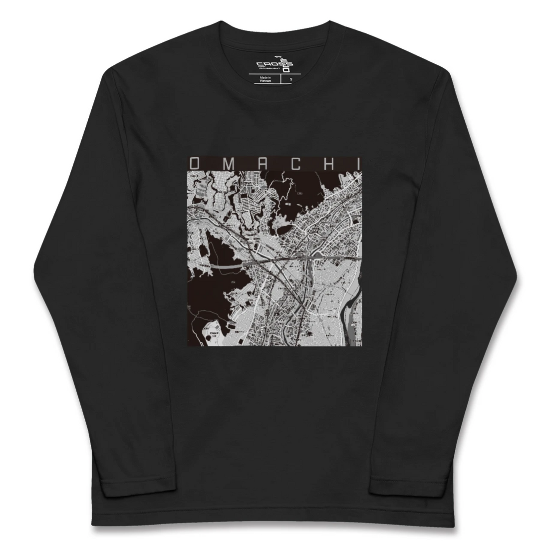【大町（広島県）（広島県）】地図柄ロングスリーブTシャツ