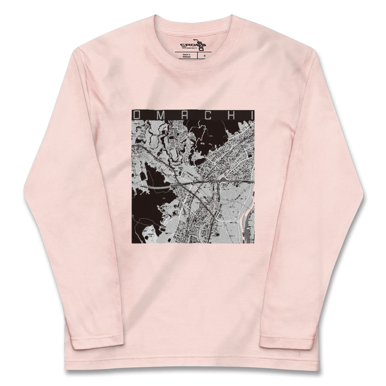 【大町（広島県）（広島県）】地図柄ロングスリーブTシャツ