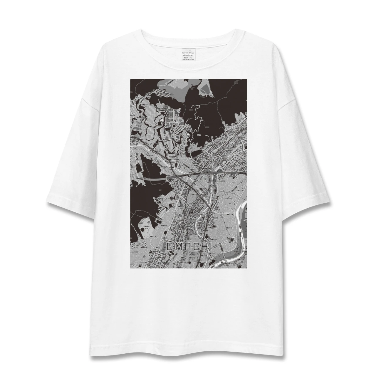 【大町（広島県）（広島県）】地図柄ビッグシルエットTシャツ