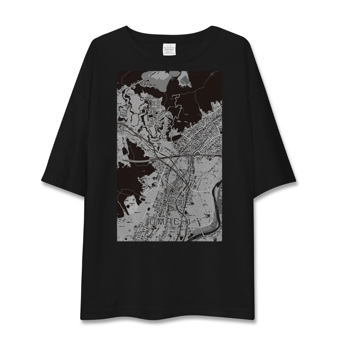 【大町(広島県)(広島県)】地図柄ビッグシルエットTシャツ