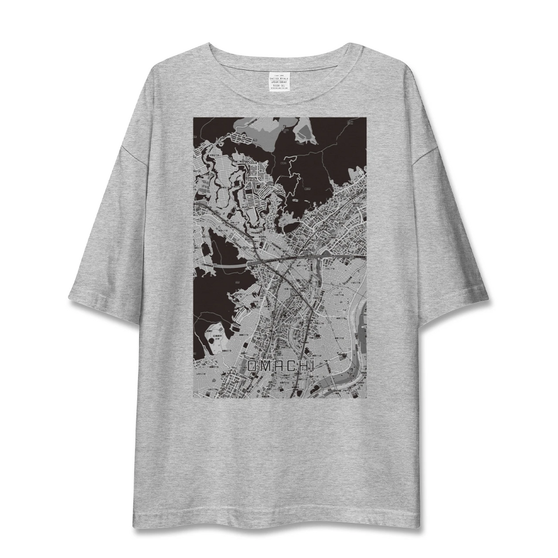 【大町（広島県）（広島県）】地図柄ビッグシルエットTシャツ