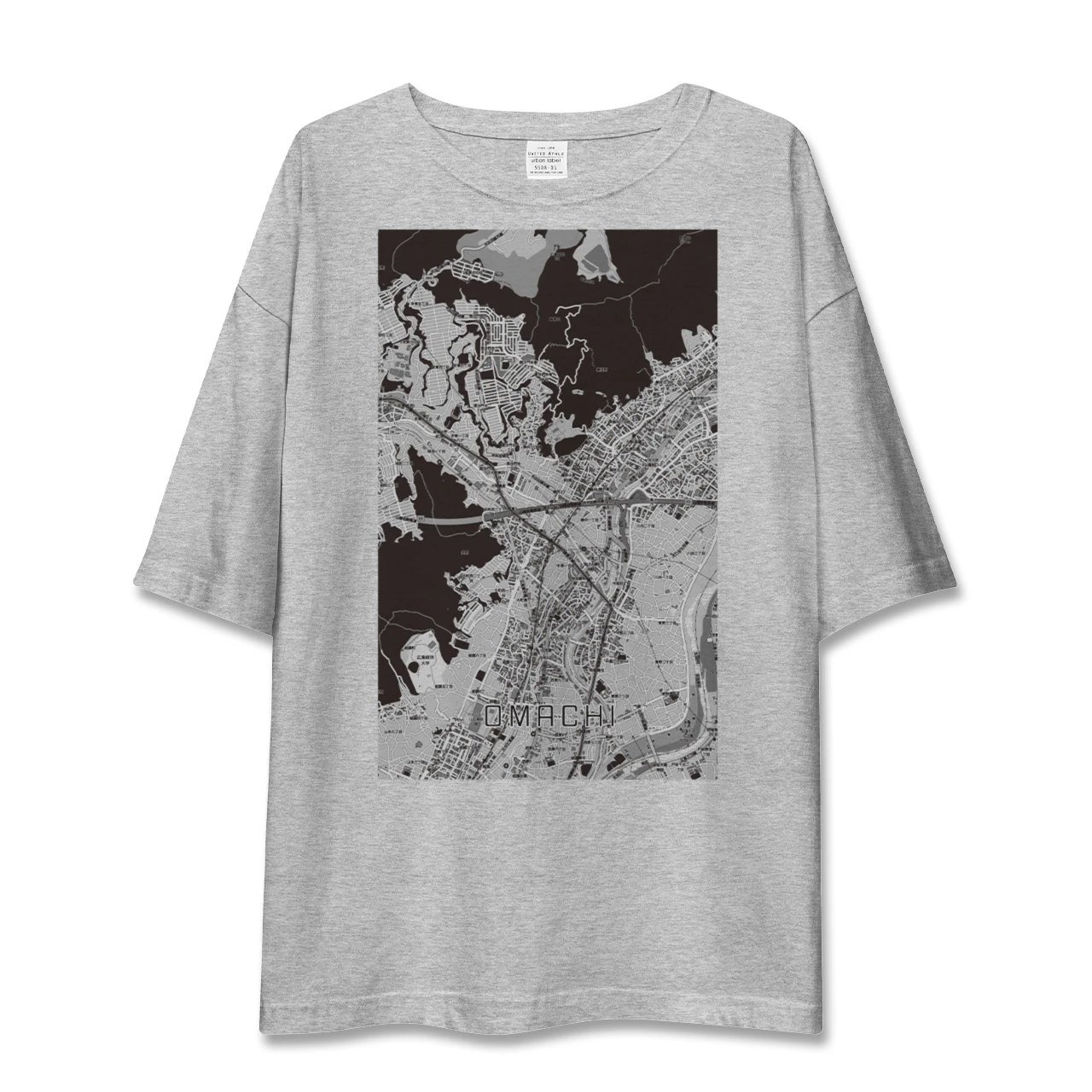 【大町（広島県）（広島県）】地図柄ビッグシルエットTシャツ