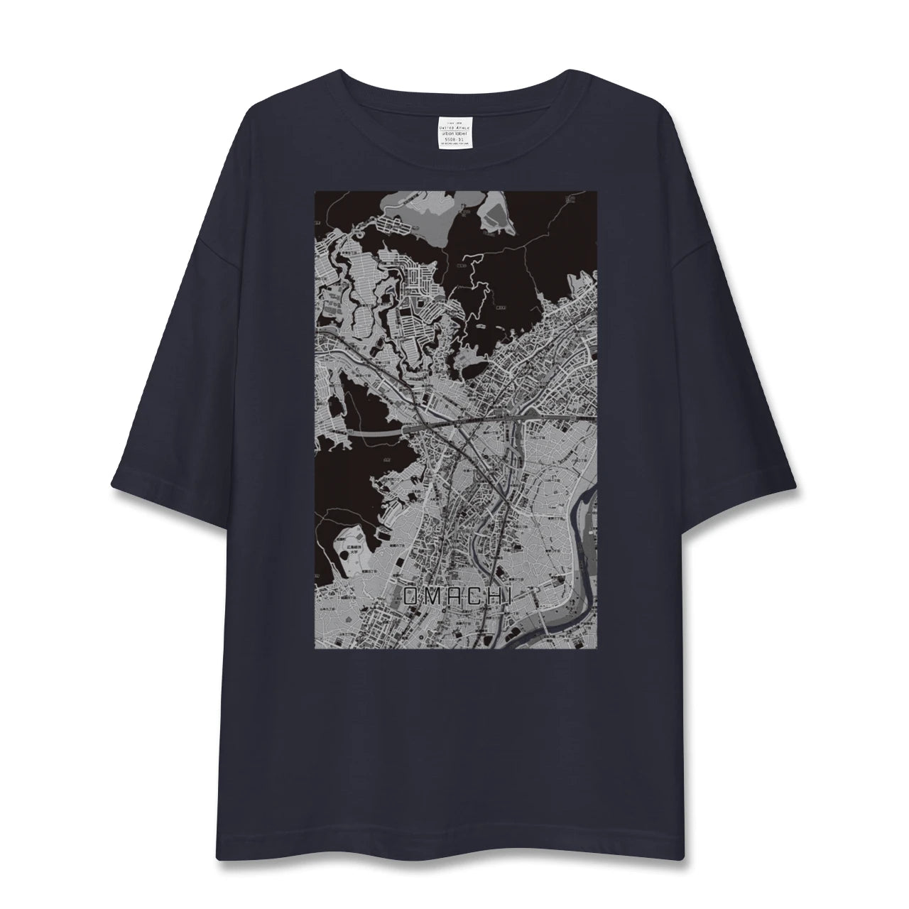 【大町（広島県）（広島県）】地図柄ビッグシルエットTシャツ