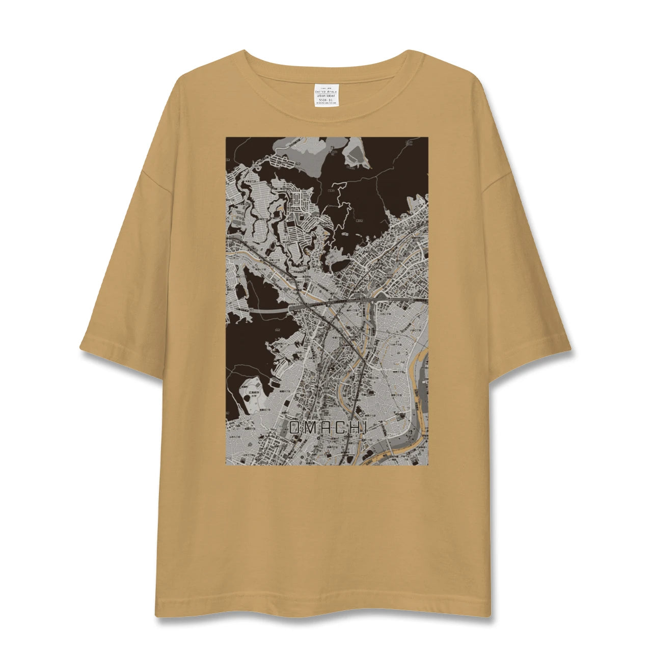 【大町（広島県）（広島県）】地図柄ビッグシルエットTシャツ
