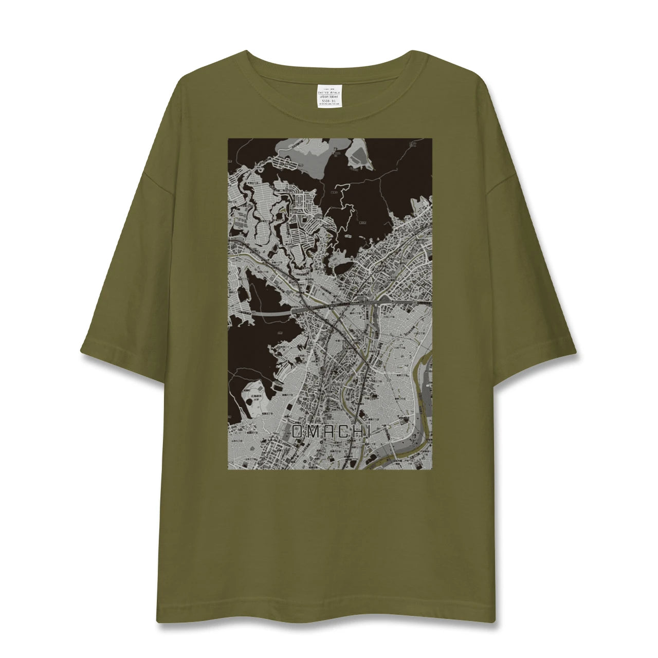 【大町（広島県）（広島県）】地図柄ビッグシルエットTシャツ