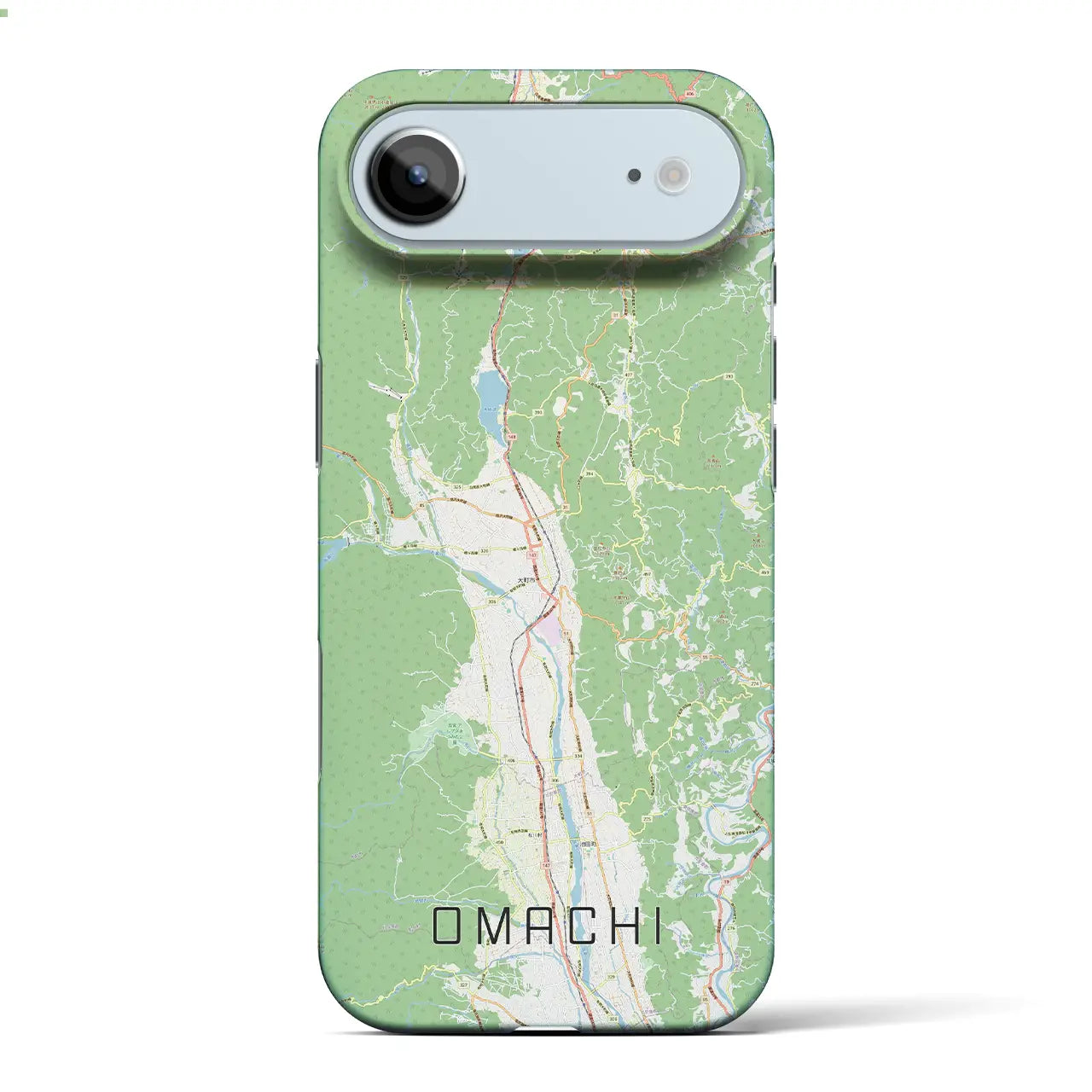 【大町（長野県）】地図柄iPhoneケース（バックカバータイプ）