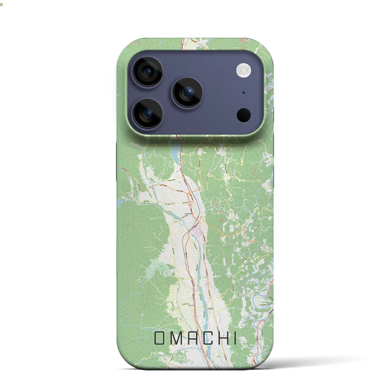 【大町（長野県）】地図柄iPhoneケース（バックカバータイプ）