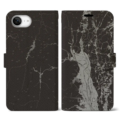 【大町（長野県）】地図柄iPhoneケース（手帳タイプ）