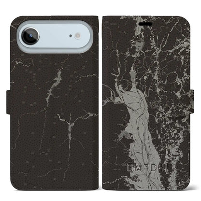 【大町（長野県）】地図柄iPhoneケース（手帳タイプ）