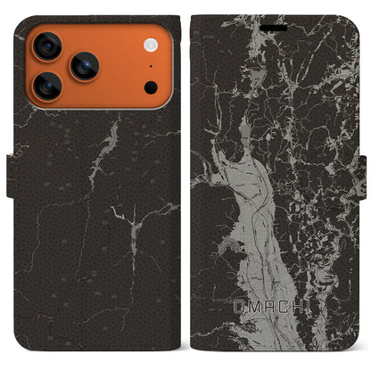 【大町（長野県）】地図柄iPhoneケース（手帳タイプ）