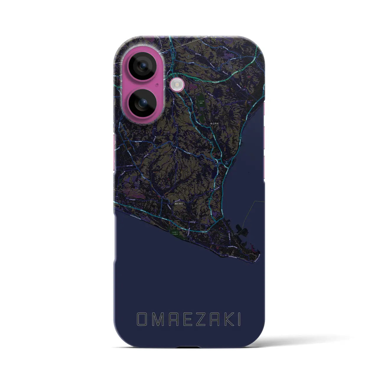 【御前崎（静岡県）】地図柄iPhoneケース（バックカバータイプ）