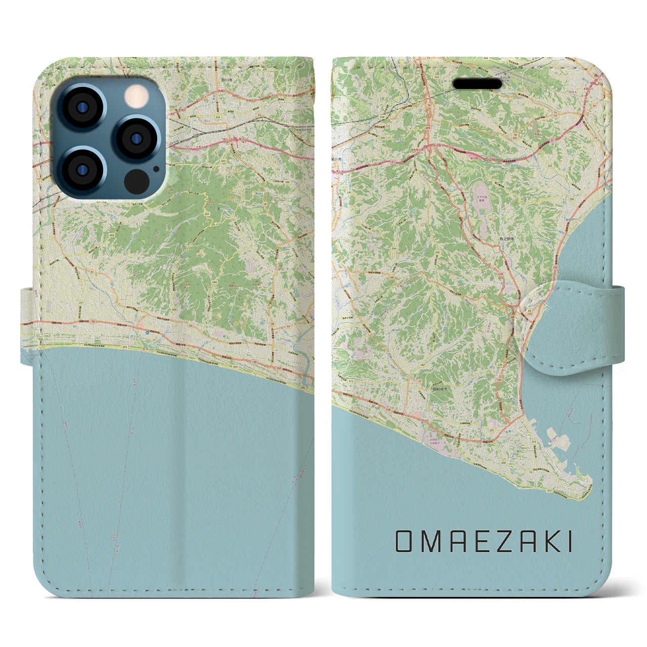 【御前崎（静岡県）】地図柄iPhoneケース（手帳タイプ）