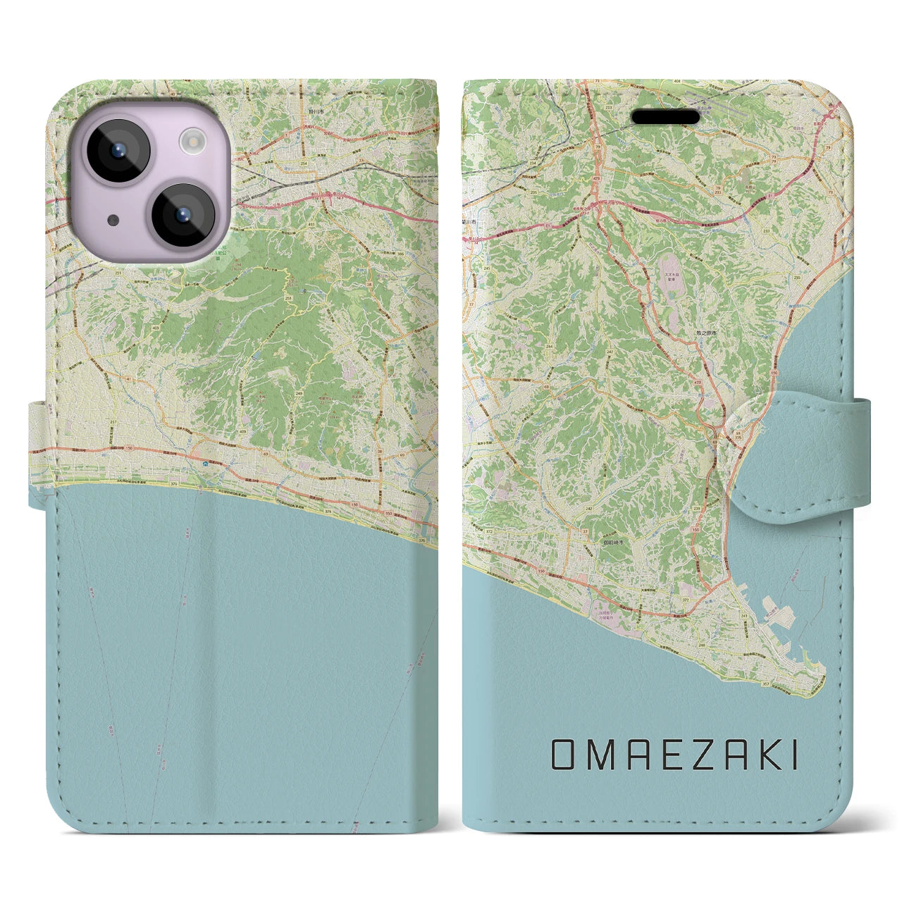 【御前崎（静岡県）】地図柄iPhoneケース（手帳タイプ）