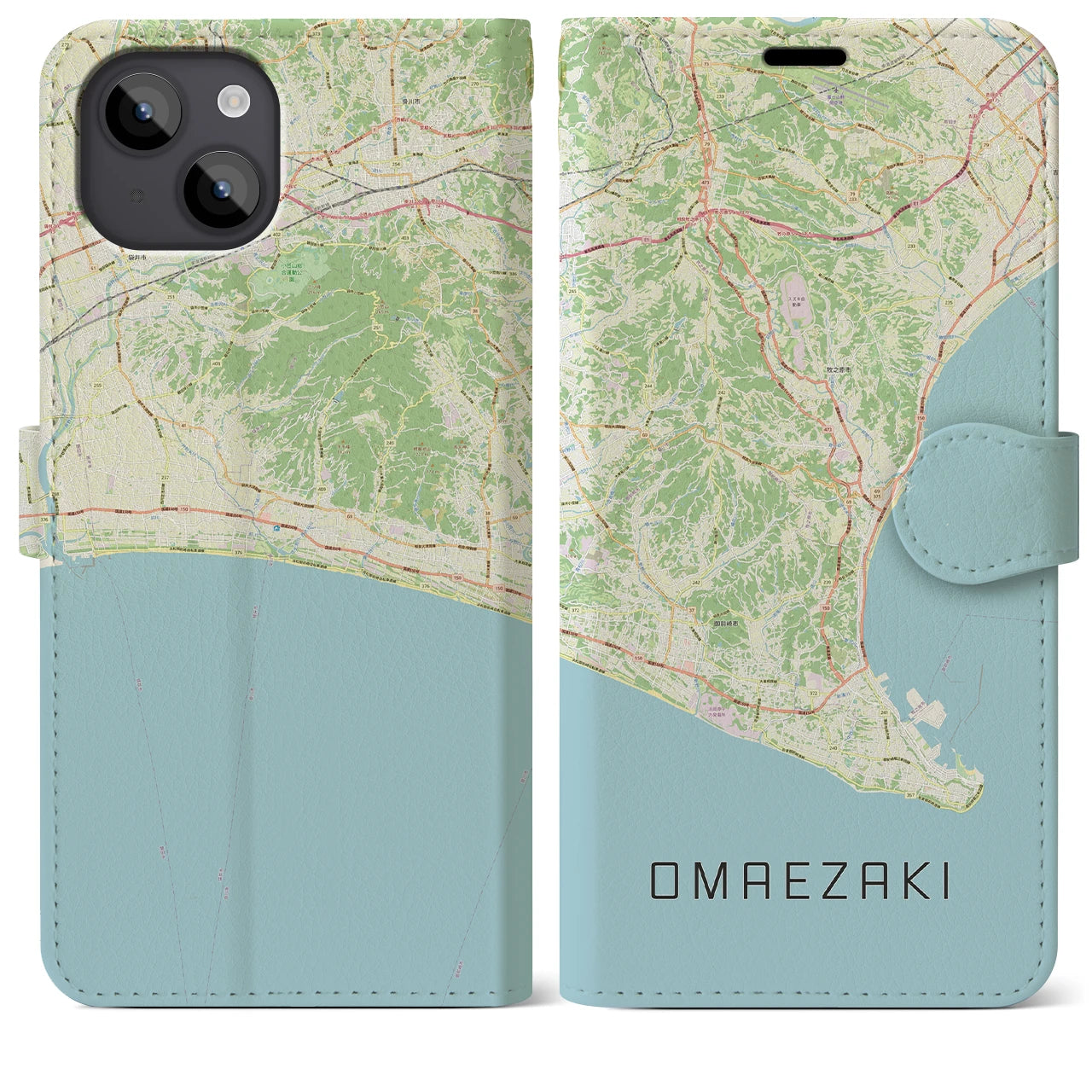 【御前崎（静岡県）】地図柄iPhoneケース（手帳タイプ）