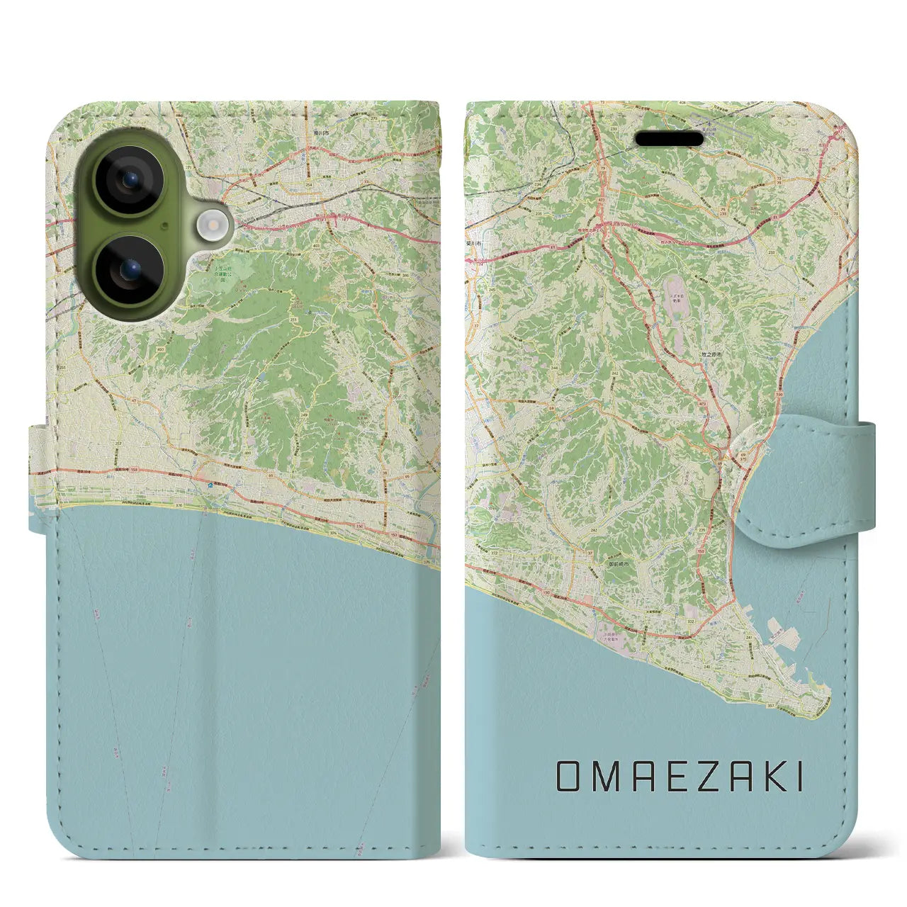 【御前崎（静岡県）】地図柄iPhoneケース（手帳タイプ）