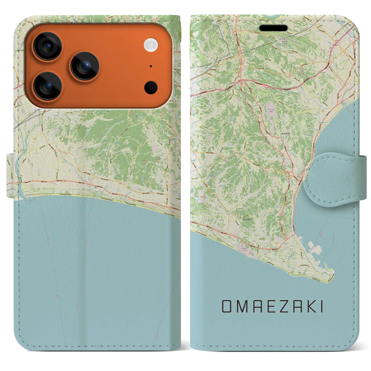 【御前崎（静岡県）】地図柄iPhoneケース（手帳タイプ）