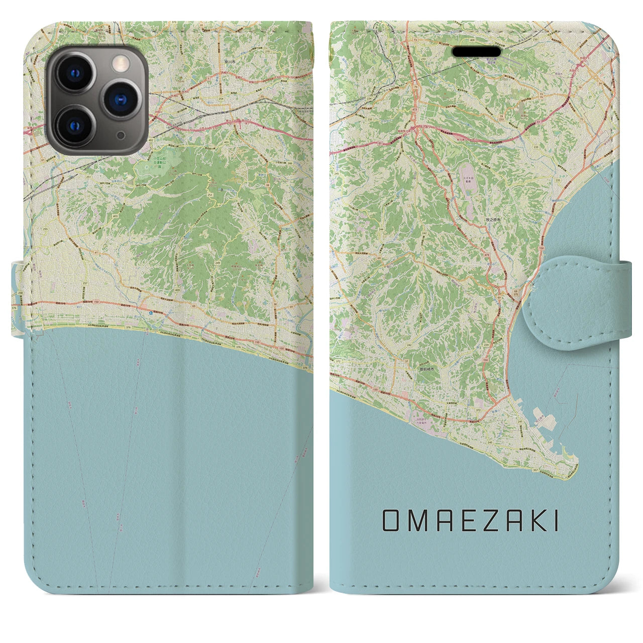 【御前崎（静岡県）】地図柄iPhoneケース（手帳タイプ）