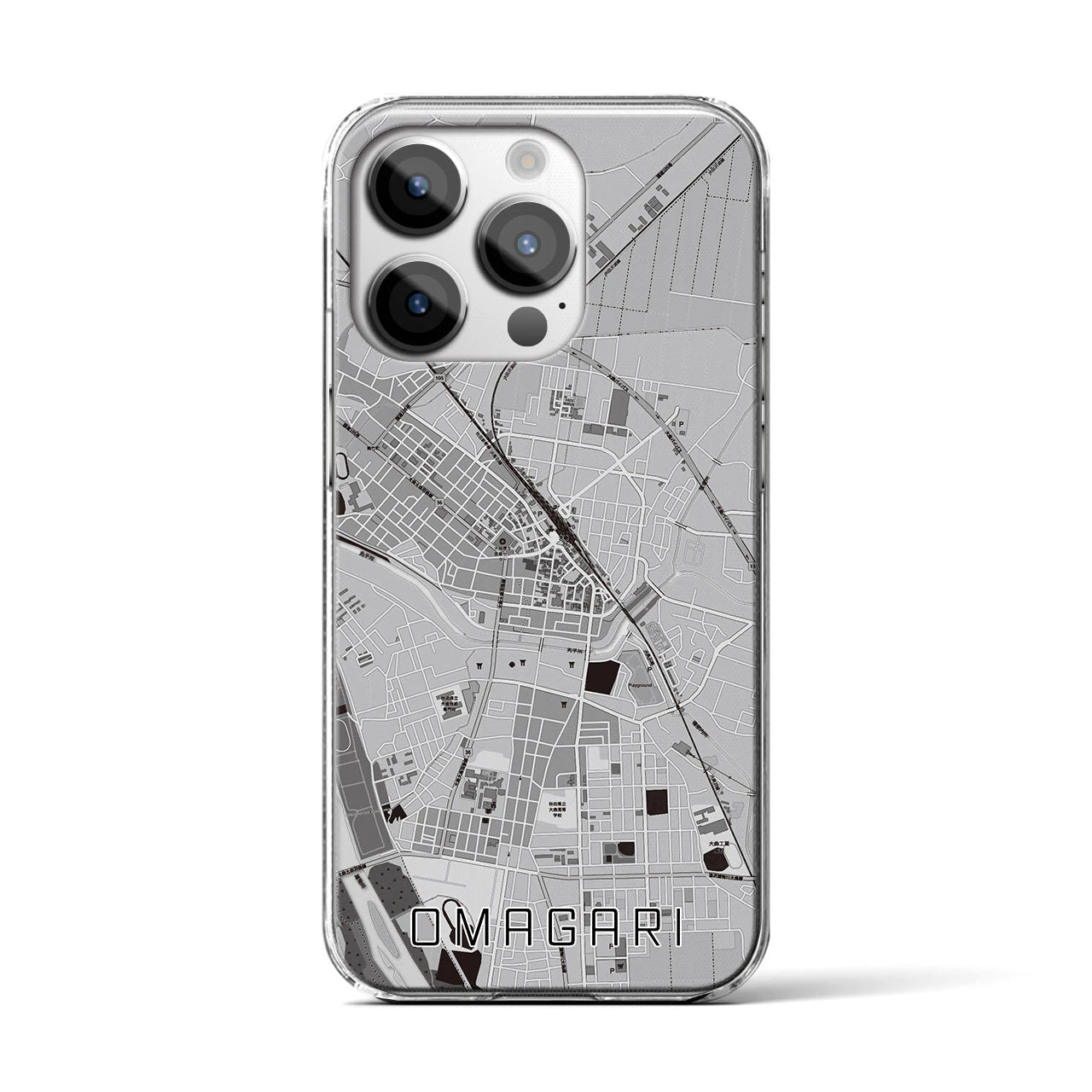 【大曲（秋田県）】地図柄iPhoneケース（クリアタイプ）