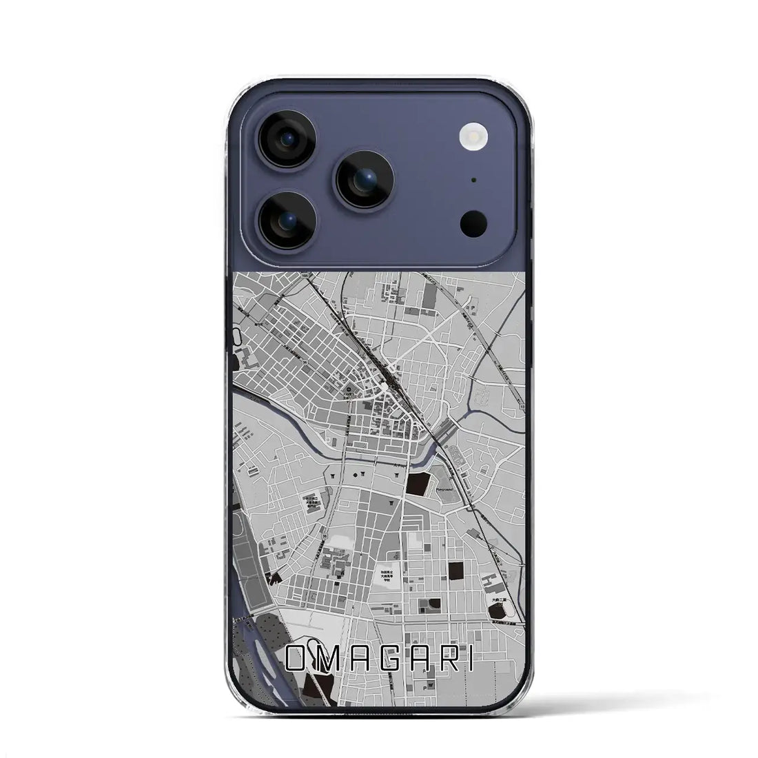 【大曲（秋田県）】地図柄iPhoneケース（クリアタイプ）