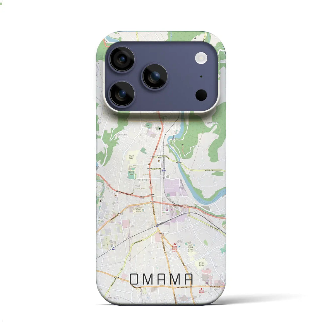 【大間々（群馬県）】地図柄iPhoneケース（バックカバータイプ）ナチュラル・iPhone 17 Pro Max 用