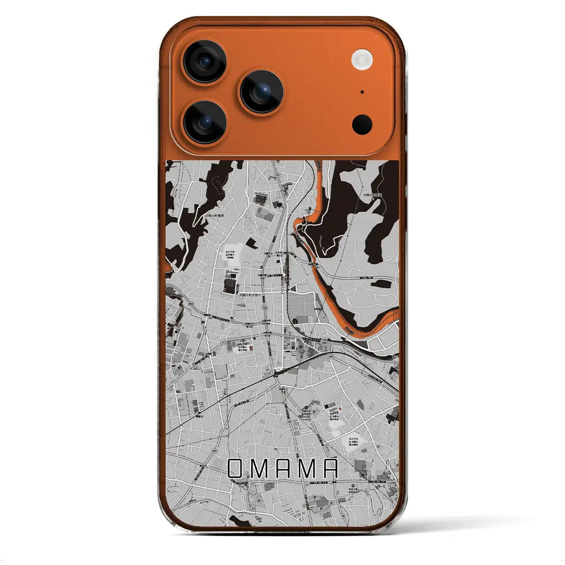 【大間々（群馬県）】地図柄iPhoneケース（クリアタイプ）