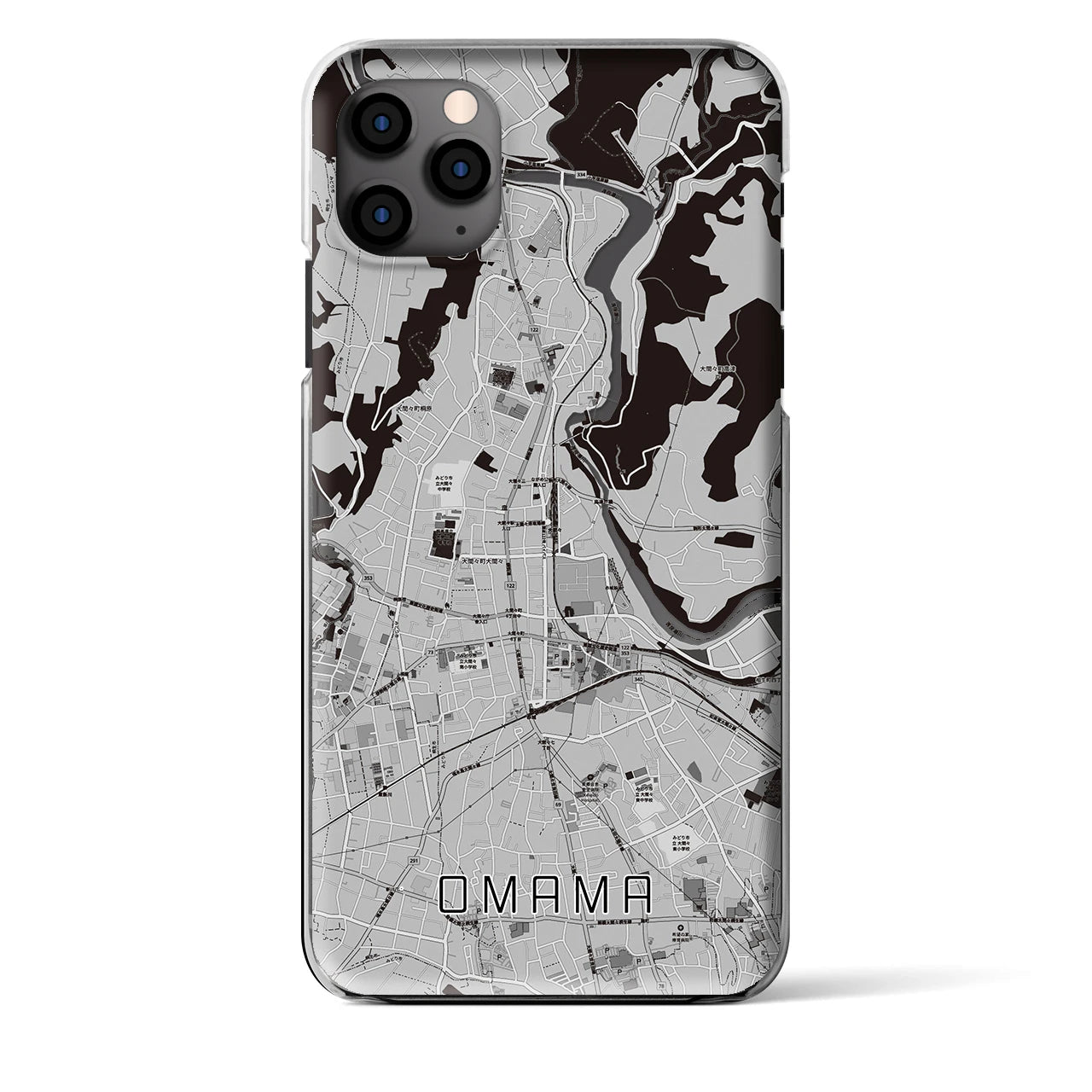 【大間々（群馬県）】地図柄iPhoneケース（クリアタイプ）