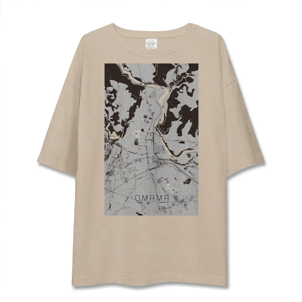 【大間々（群馬県）】地図柄ビッグシルエットTシャツ