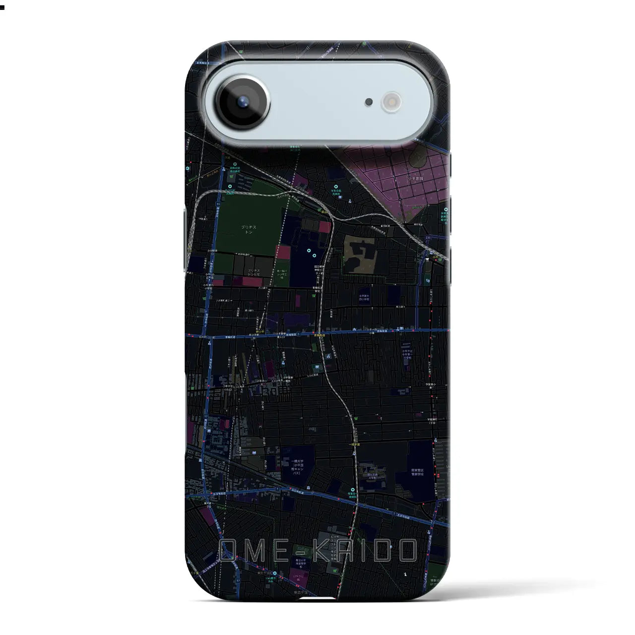 【青梅街道（東京都）】地図柄iPhoneケース（バックカバータイプ）