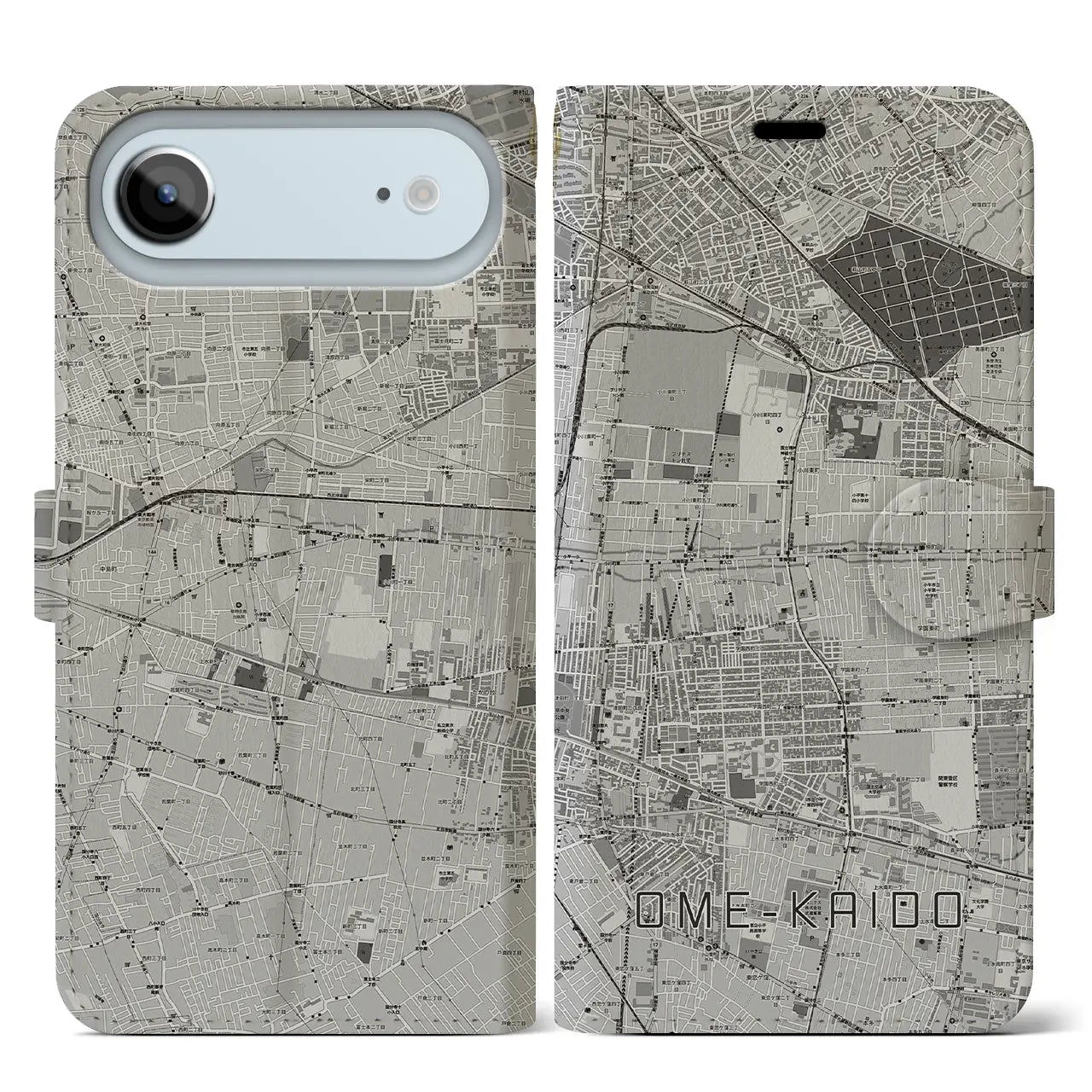 【青梅街道（東京都）】地図柄iPhoneケース（手帳タイプ）