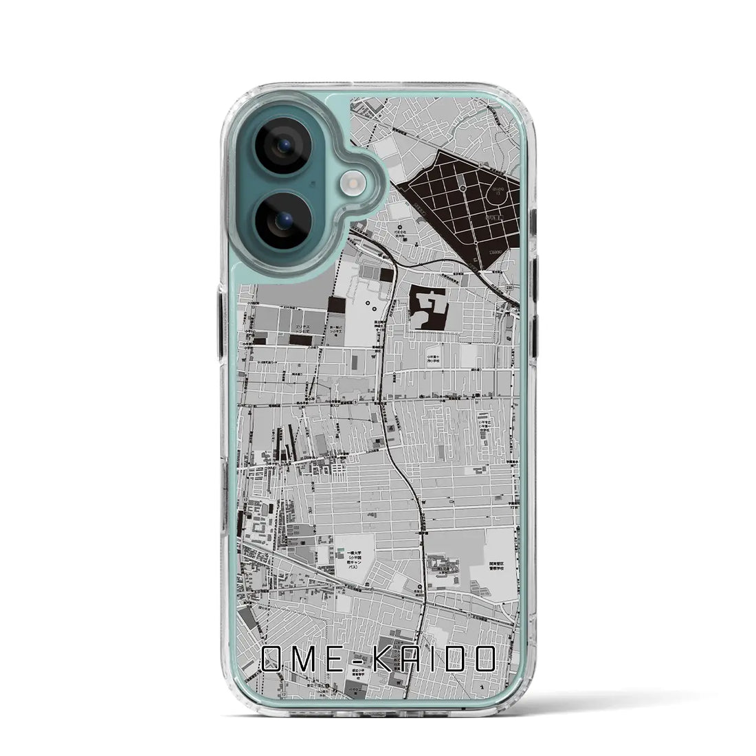 【青梅街道(東京都)】地図柄iPhoneケース(MagSafeタイプ)モノトーン・iPhone 16 Pro 用