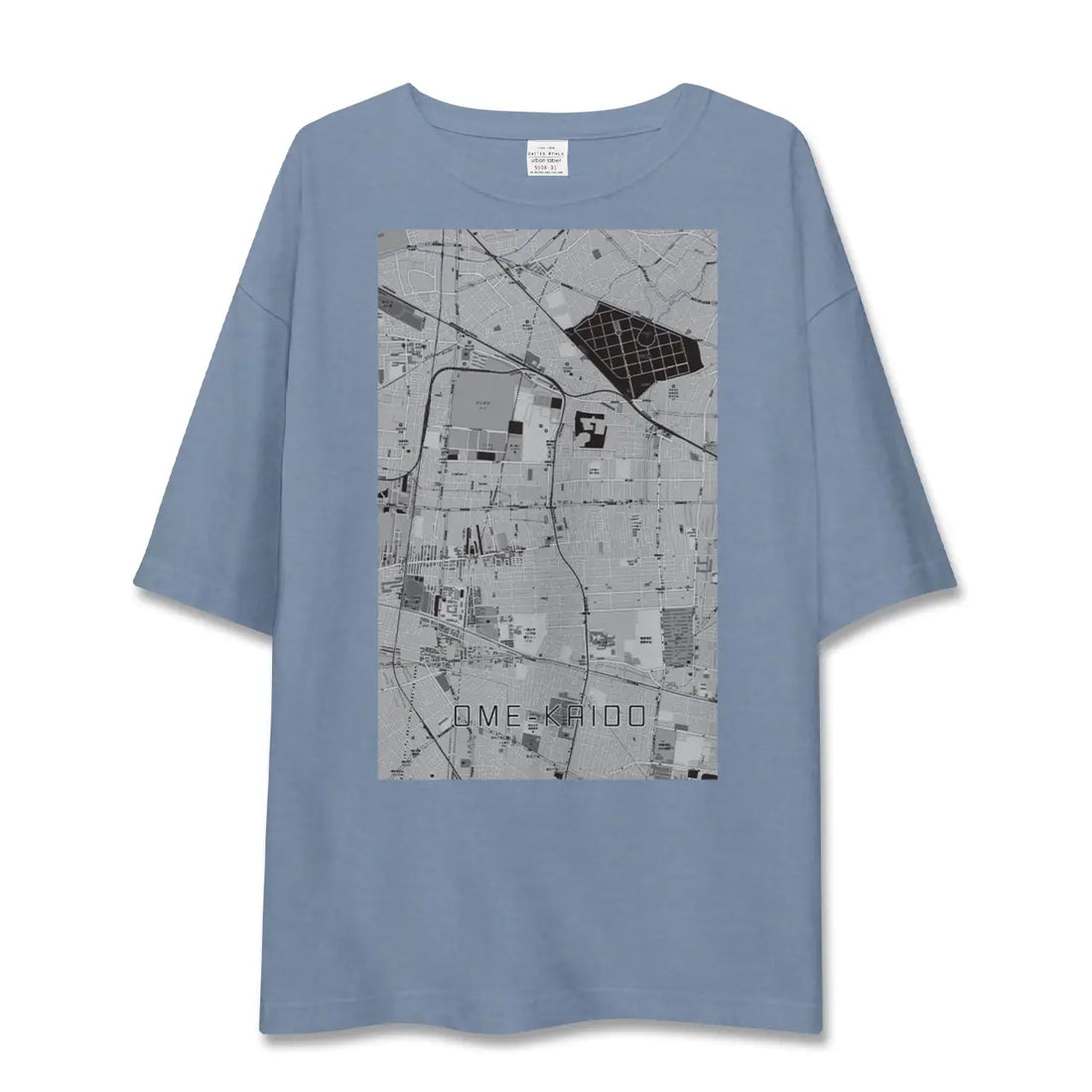 【青梅街道(東京都)】地図柄ビッグシルエットTシャツ