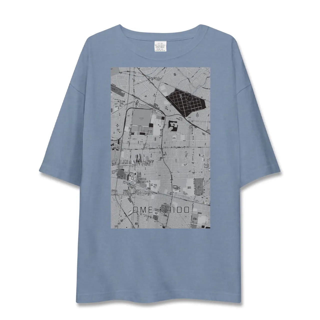 【青梅街道（東京都）】地図柄ビッグシルエットTシャツ