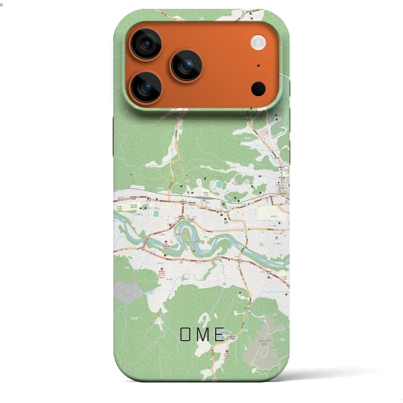 【青梅（東京都）】地図柄iPhoneケース（バックカバータイプ）