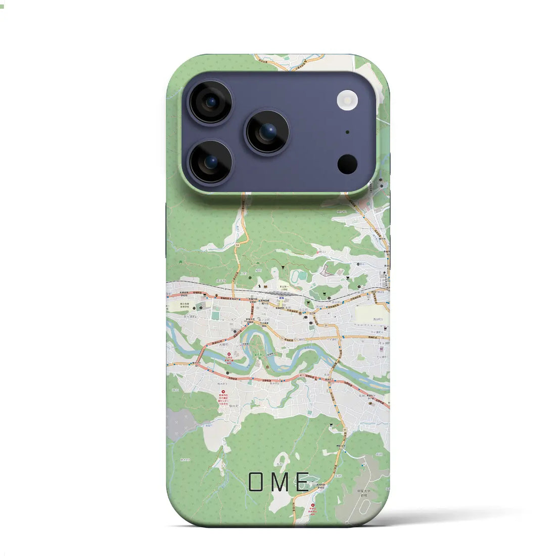 【青梅（東京都）】地図柄iPhoneケース（バックカバータイプ）ブラック・iPhone 17 Pro Max 用