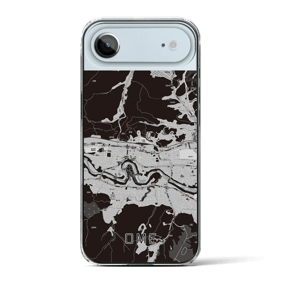 【青梅(東京都)】地図柄iPhoneケース(クリアタイプ)モノトーン・iPhone 17 Pro Max 用