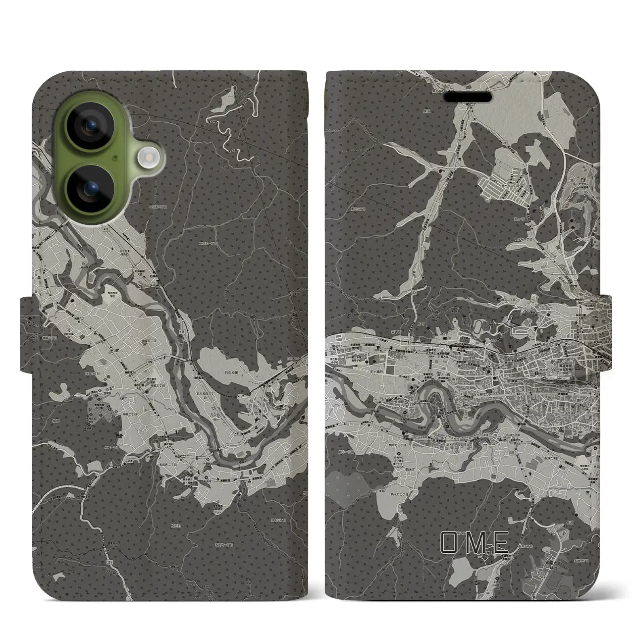 【青梅（東京都）】地図柄iPhoneケース（手帳タイプ）