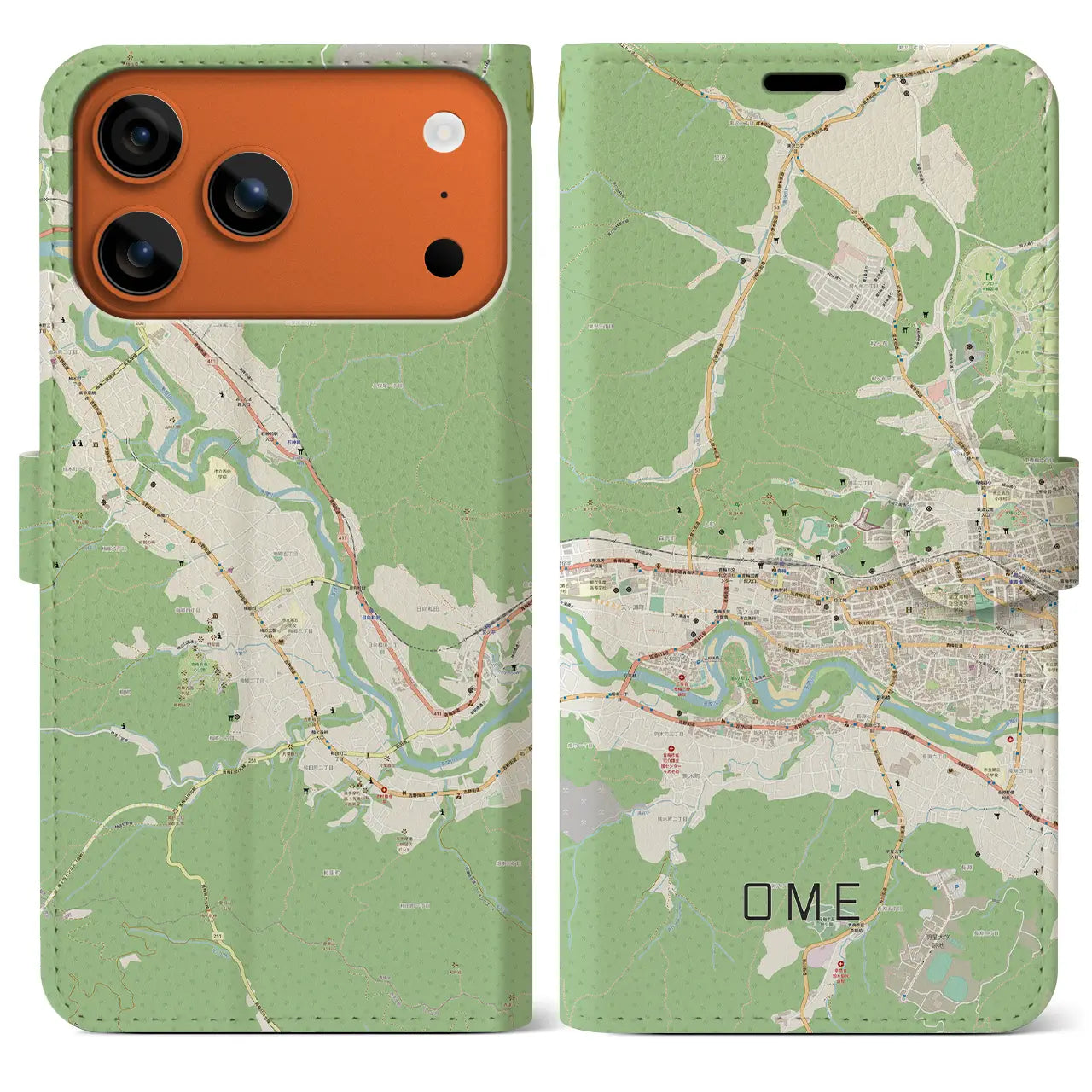 【青梅（東京都）】地図柄iPhoneケース（手帳タイプ）