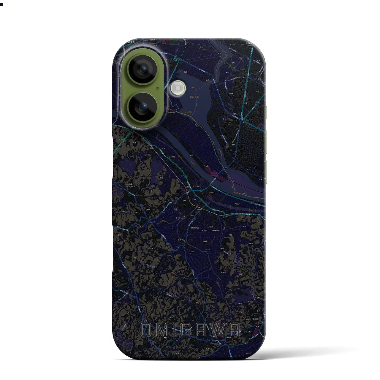 【小見川（千葉県）】地図柄iPhoneケース（バックカバータイプ）