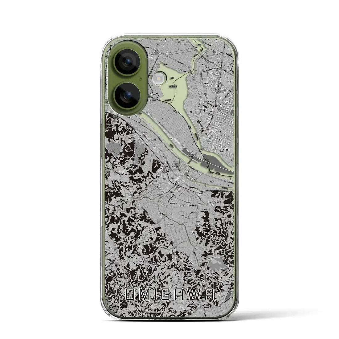 【小見川（千葉県）】地図柄iPhoneケース（クリアタイプ）モノトーン・iPhone 17 Pro Max 用