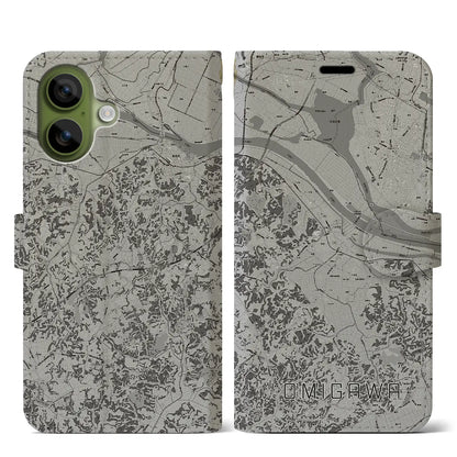 【小見川（千葉県）】地図柄iPhoneケース（手帳タイプ）